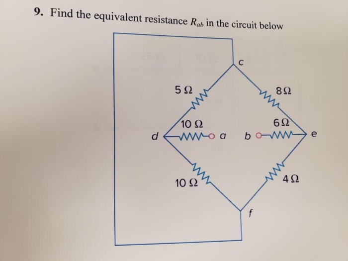 Solved 9. Find The Equivalent Resistance Rab In The Circuit | Chegg.com