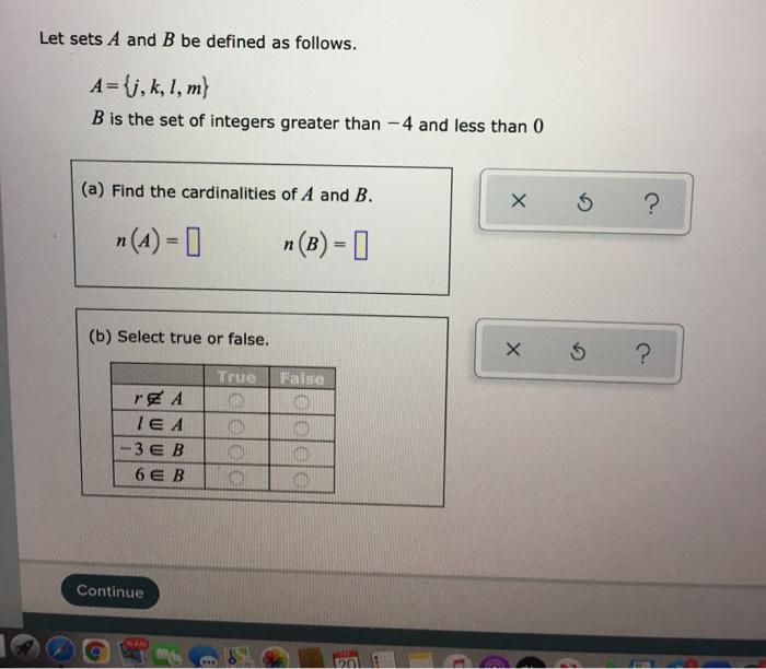 Solved Let Sets A And B Be Defined As Follows. A= (j, K, L, | Chegg.com