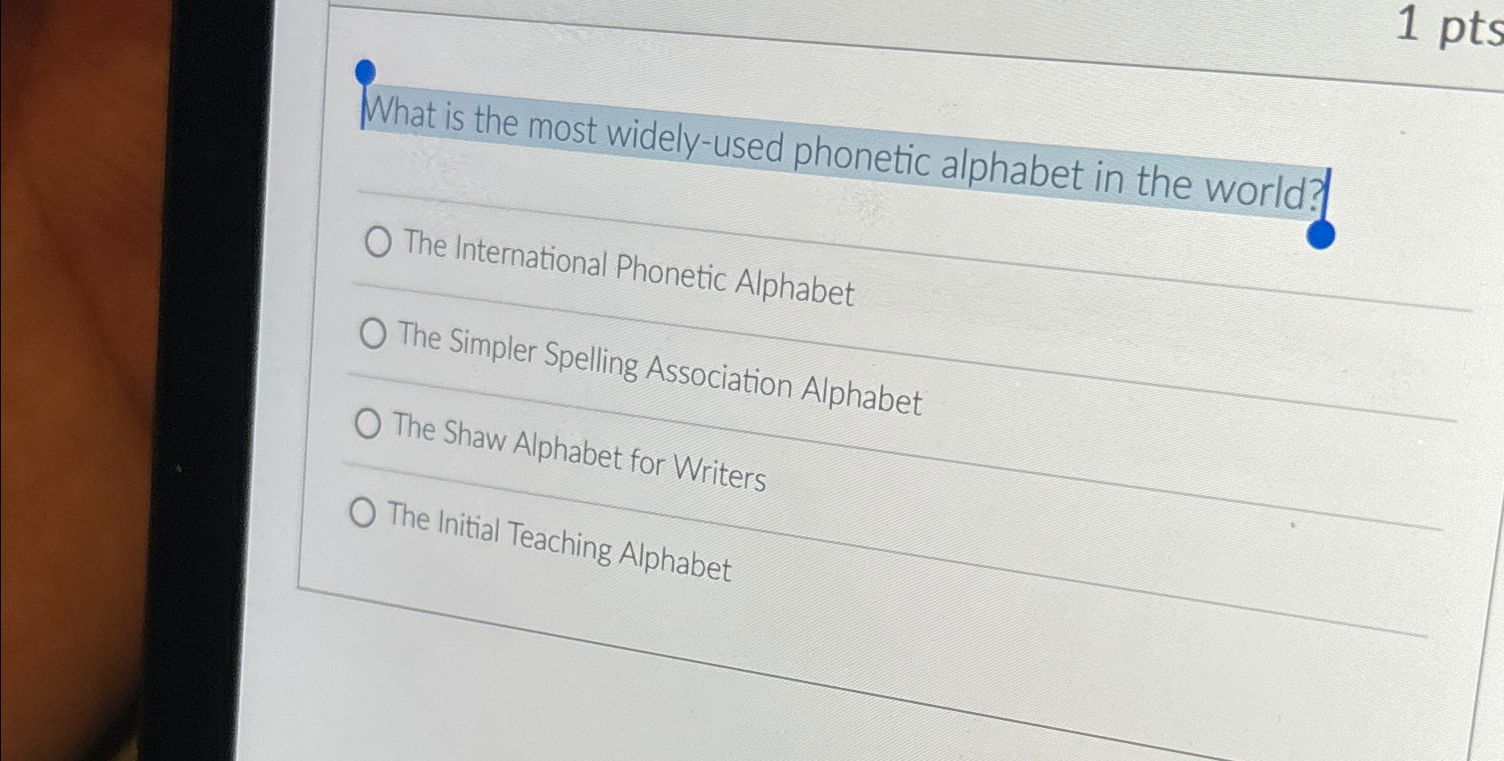 Solved What is the most widely-used phonetic alphabet in the | Chegg.com