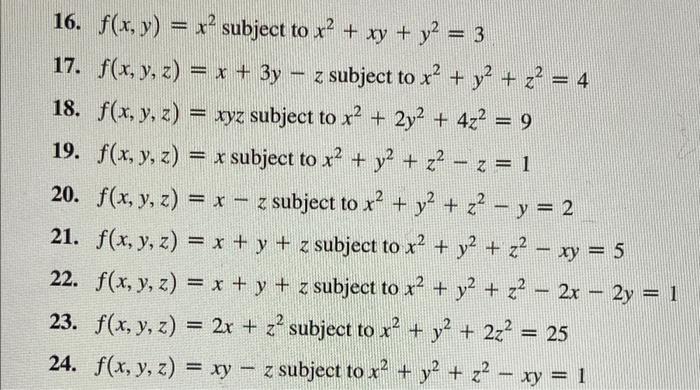 Solved 7–26. Lagrange Multipliers Each Function F Has An | Chegg.com