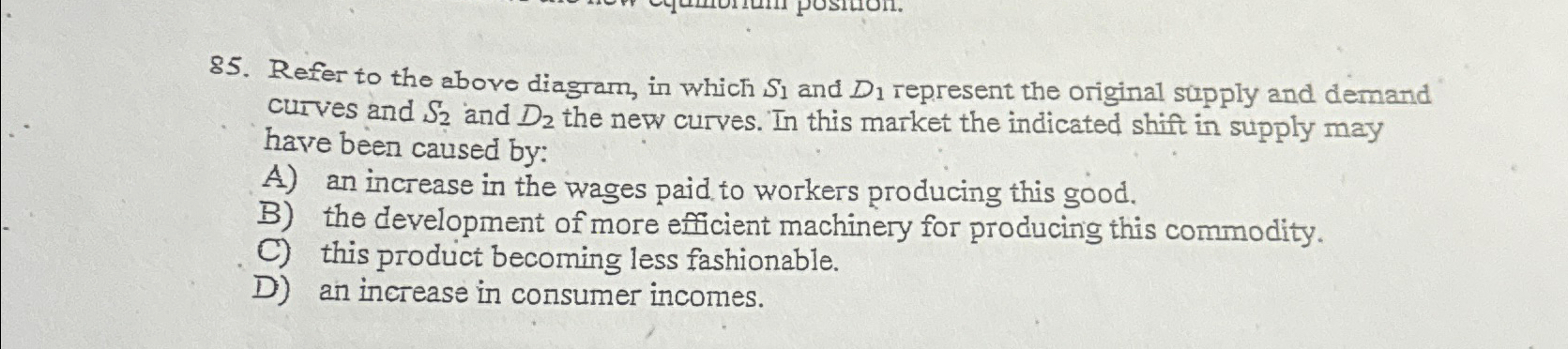 Solved Refer to the above diagram, in which S1 ﻿and D1 | Chegg.com