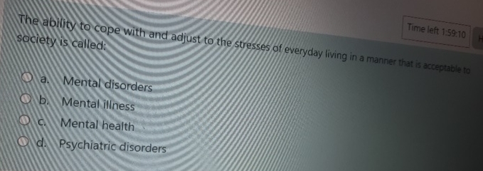 Solved The ability to cope with and adjust to the stresses | Chegg.com