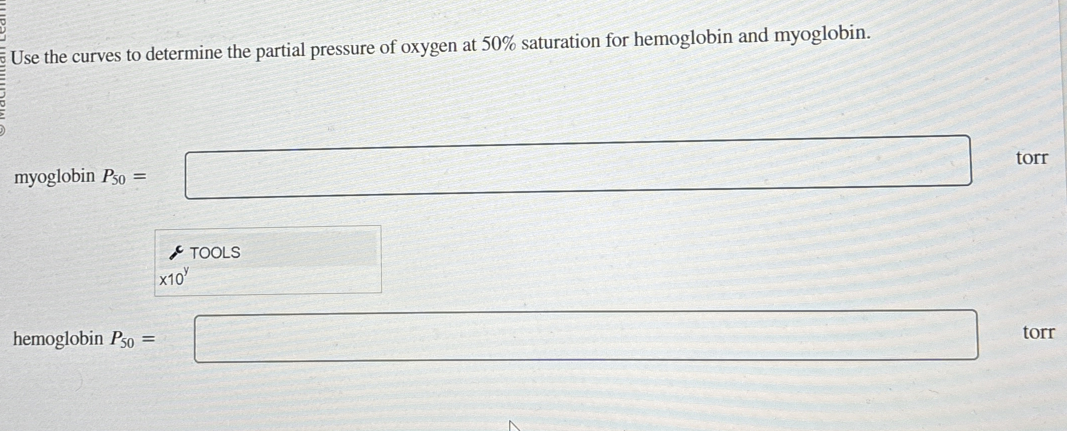 Use the curves to determine the partial pressure of | Chegg.com