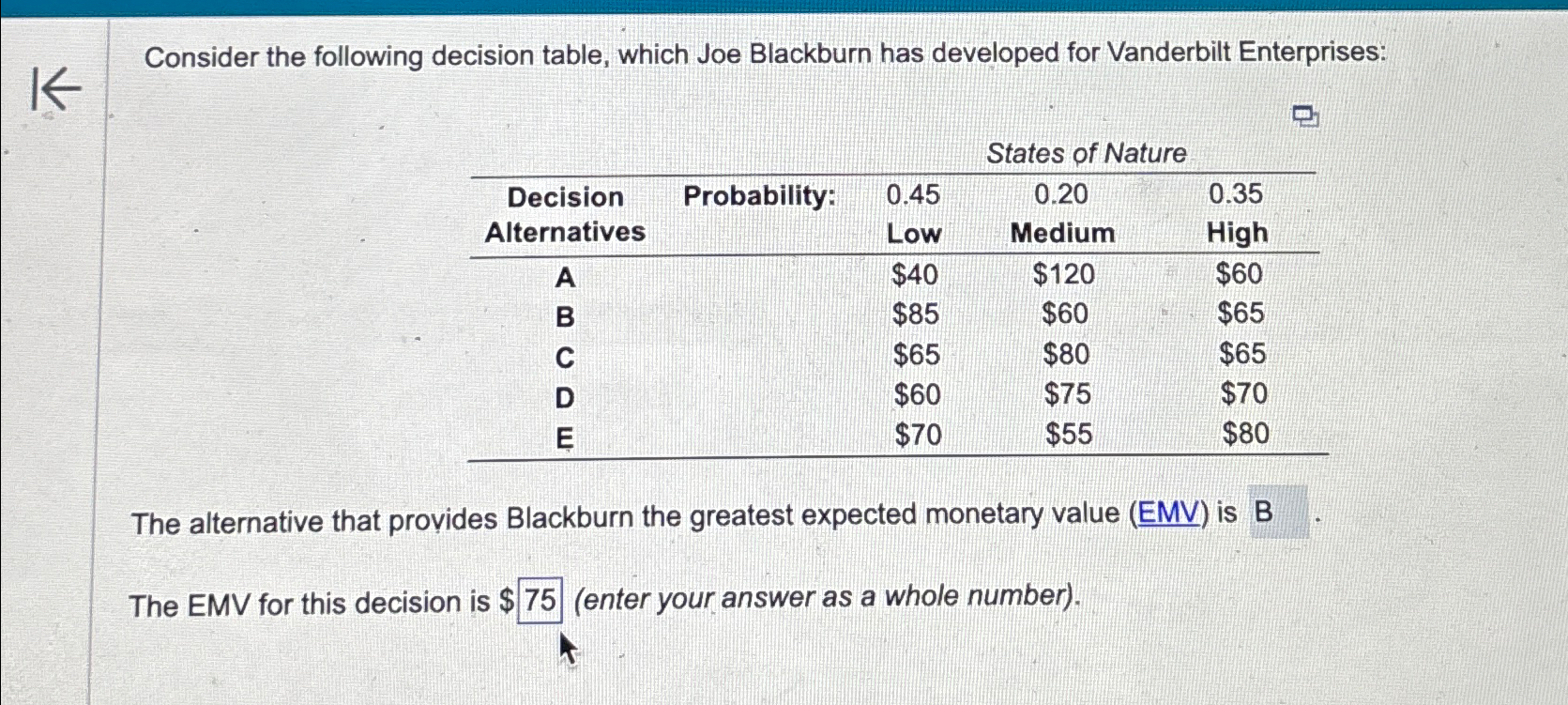 Solved Consider the following decision table, which Joe | Chegg.com