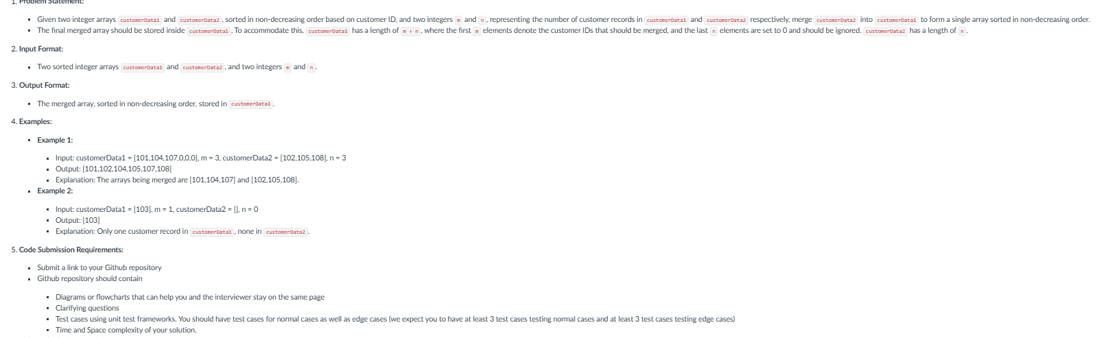 Solved 2. ﻿Input Format: - ﻿Two sorted integer arrays | Chegg.com
