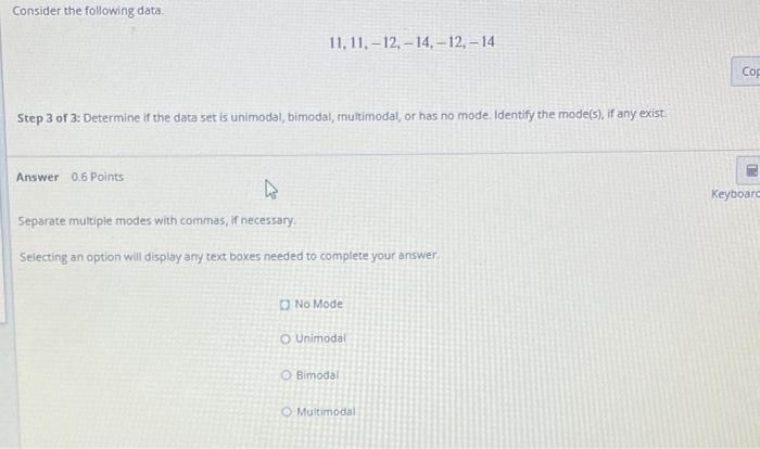 Solved Consider the following data. 11.11.-12.-14.-12. - 14 | Chegg.com