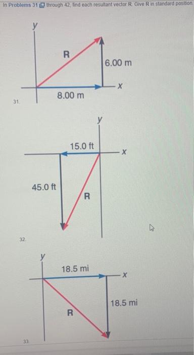 Solved In Problems 31 through 42, find each resultant vector | Chegg.com