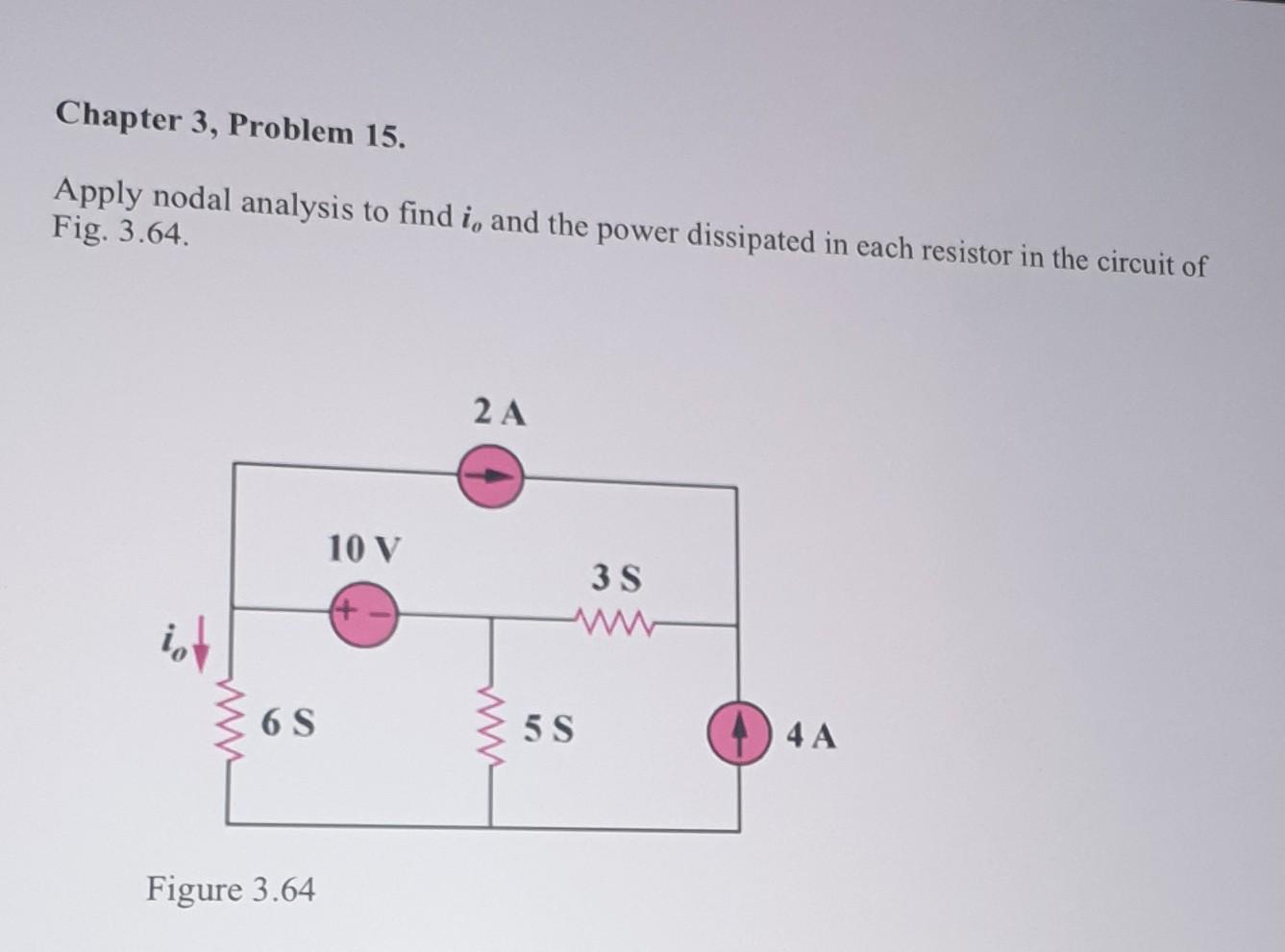 Solved Chapter 3, Problem 15. Apply nodal analysis to find | Chegg.com