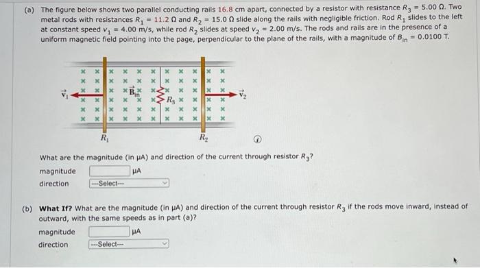 Solved (a) The figure below shows two parallel conducting | Chegg.com