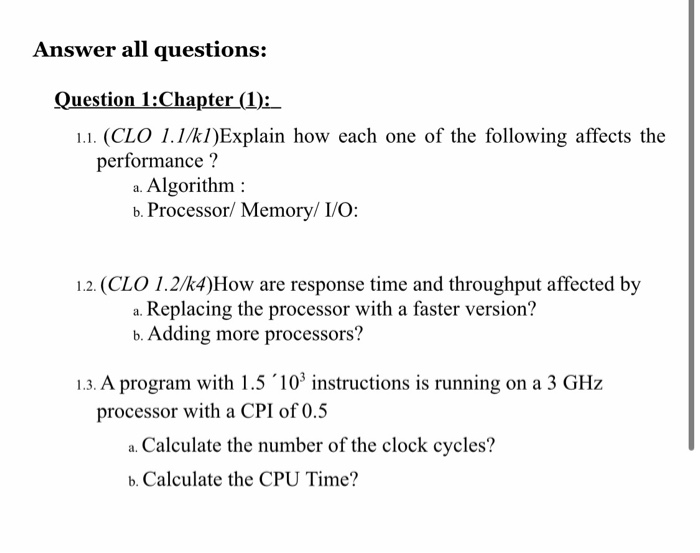 Solved Answer all questions: Question 1:Chapter (1): _ 1.1. | Chegg.com