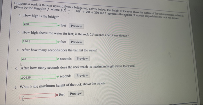 Solved Suppose a rock is thrown upward from a bridge into a | Chegg.com