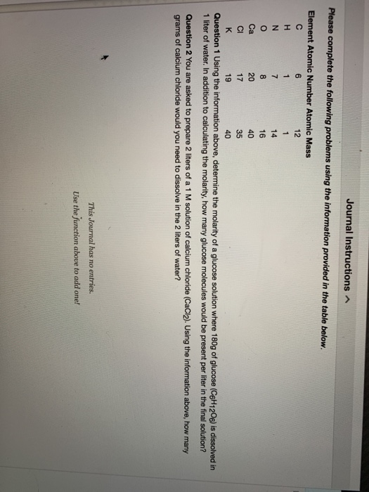 Solved Journal Instructions Please complete the following | Chegg.com