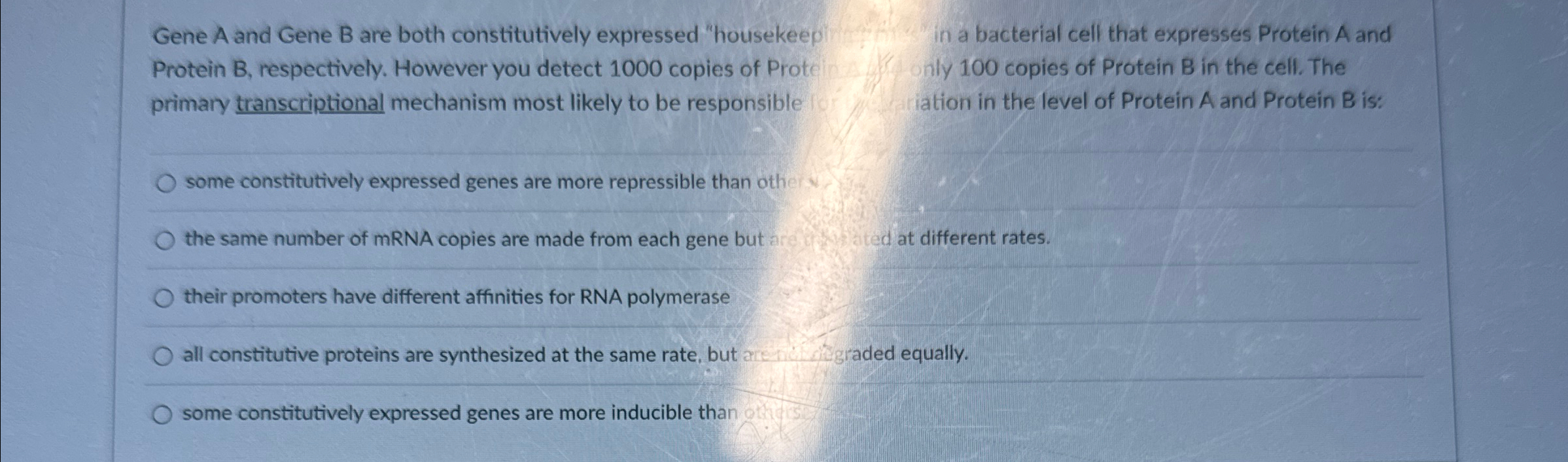 Solved Gene A and Gene B are both constitutively expressed | Chegg.com