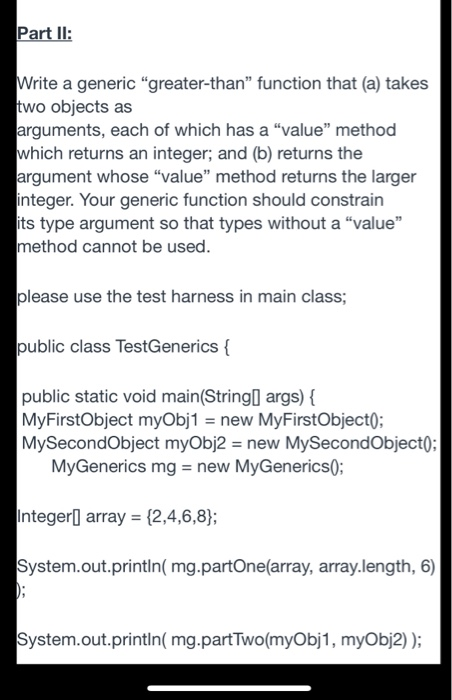 Part II: Write a generic