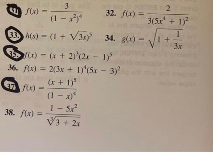 Solved In Exercises 21 through 38 , differentiate the given | Chegg.com