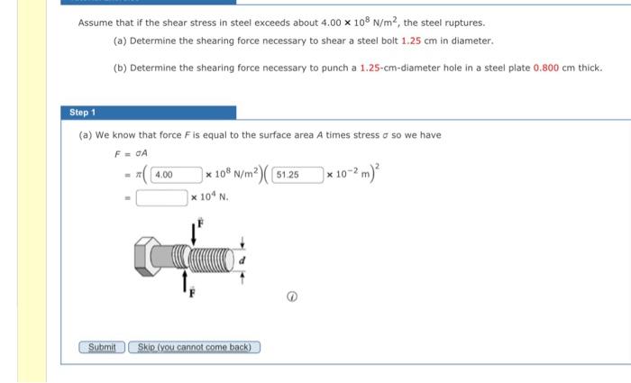 Solved Assume that if the shear stress in steel exceeds | Chegg.com