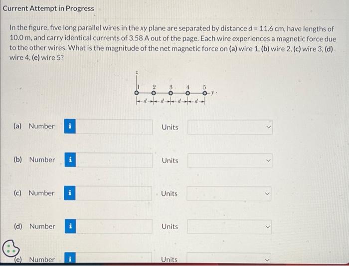 Solved In the figure, five long parallel wires in the xy