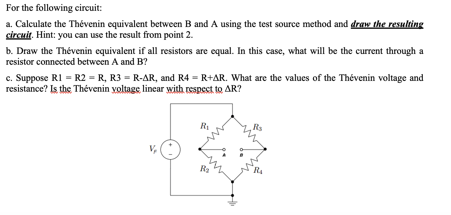 For the following circuit a calculate the th venin chegg