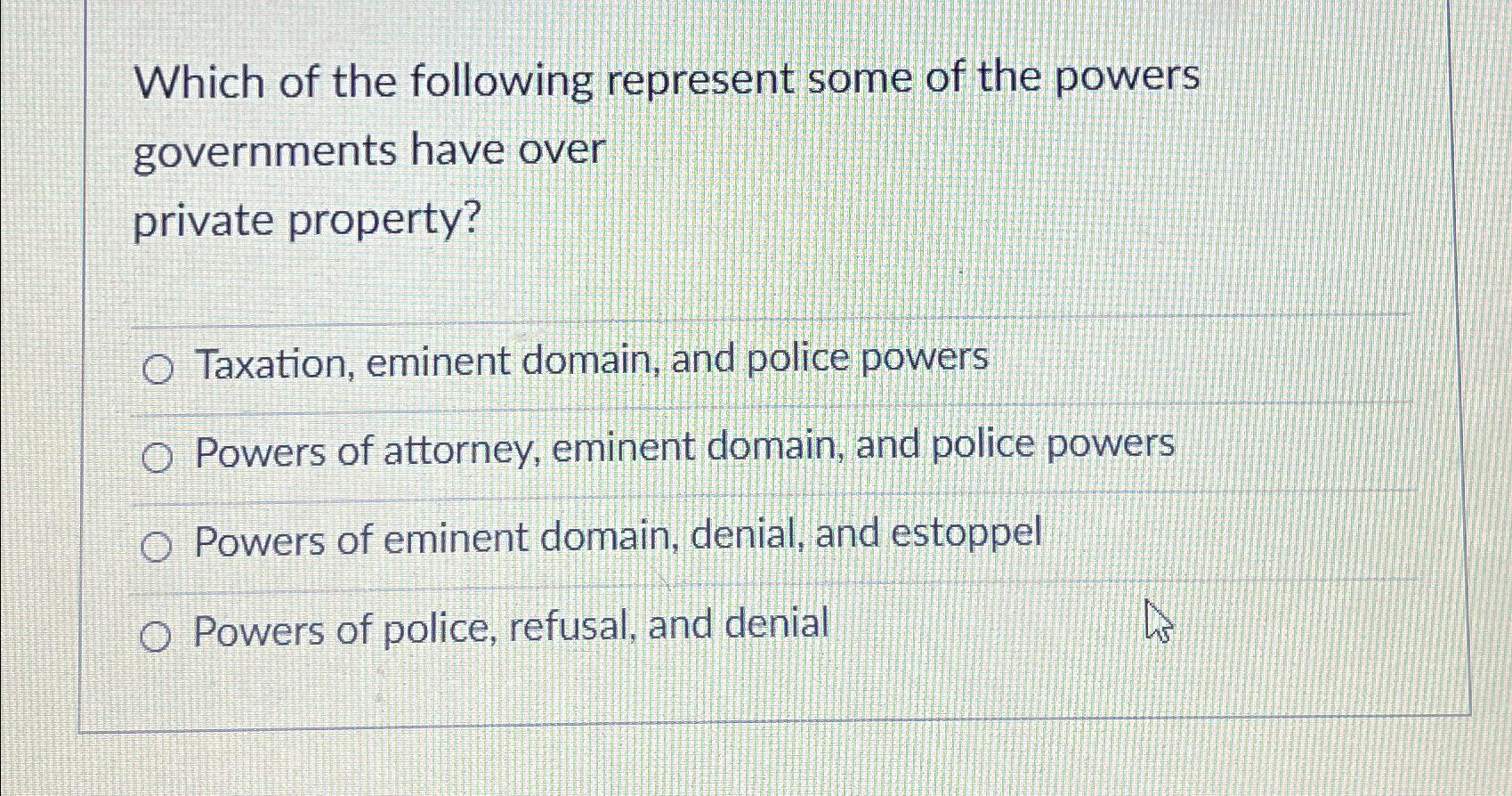 Solved Which of the following represent some of the powers | Chegg.com