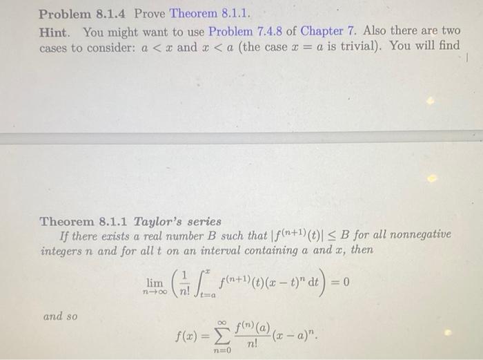 Solved this is for a real analysis class. the problem is to | Chegg.com