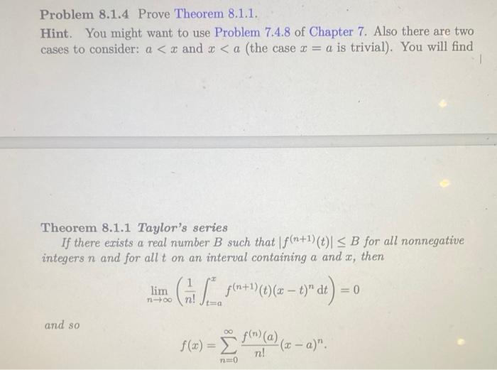 Solved This Is For A Real Analysis Class. The Problem Is To | Chegg.com