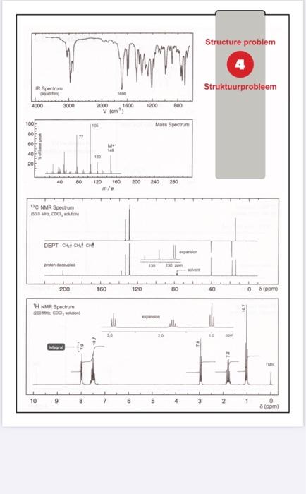 Solved Structure problem 4 IR Spectrum Struktuurprobleem | Chegg.com