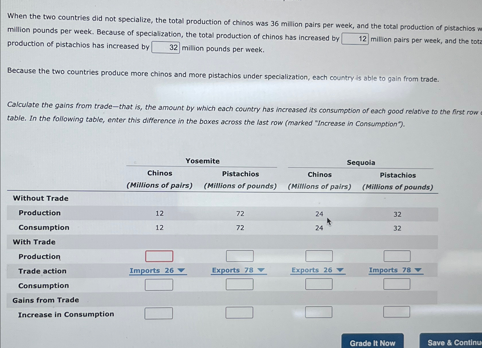 Solved When the two countries did not specialize, the total 