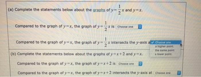Solved (a) Complete the statements below about the graphs of | Chegg.com
