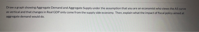Solved Draw a graph showing Aggregate Demand and Aggregate | Chegg.com