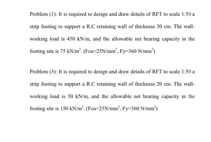 Solved Problem (1): It is required to design and draw | Chegg.com