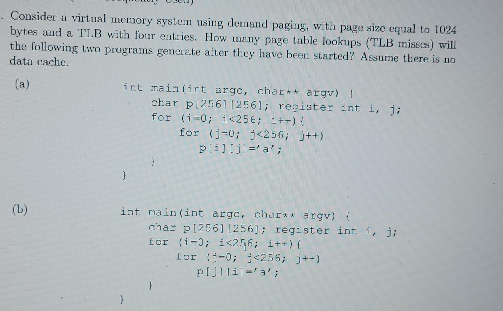 Solved . Consider a virtual memory system using demand | Chegg.com