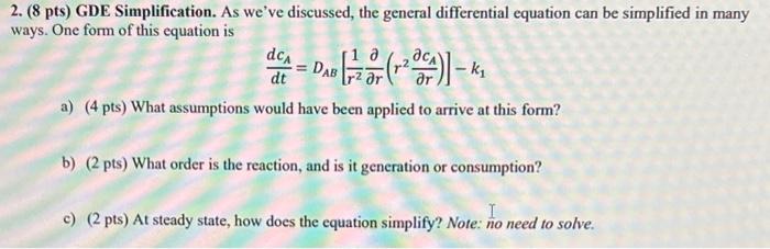 Solved 2. (8 pts) GDE Simplification. As we've discussed, | Chegg.com