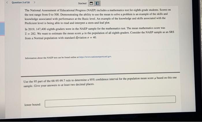 Solved Question 1 of 30 Stacked Attempt 3 The National | Chegg.com