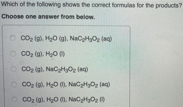 Solved Which of the following shows the correct formulas for | Chegg.com