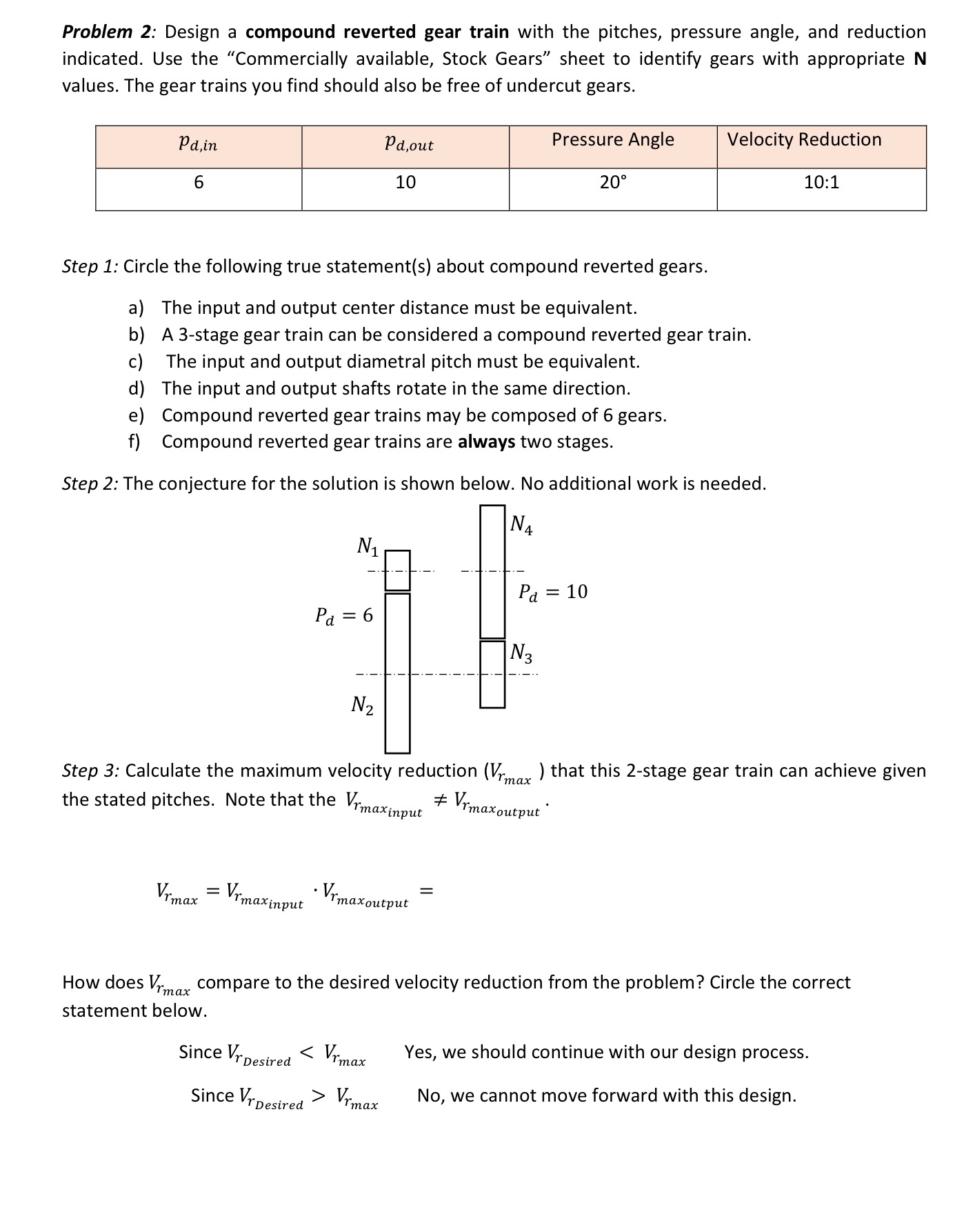 Problem 2: Design a compound reverted gear train with | Chegg.com