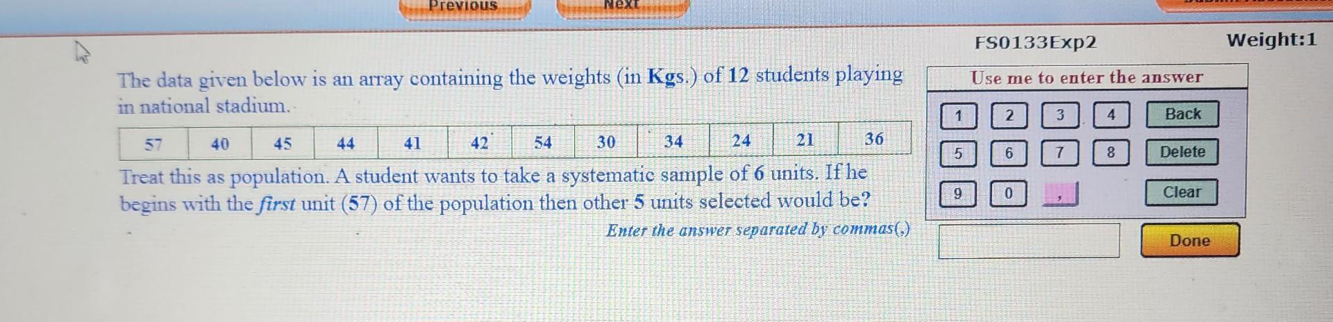 Solved The data given below is an array containing the | Chegg.com