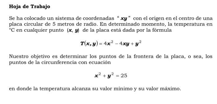 Se ha colocado un sistema de coordenadas \( \boldsymbol{x} \boldsymbol{y} \) con el origen en el centro de una placa circ