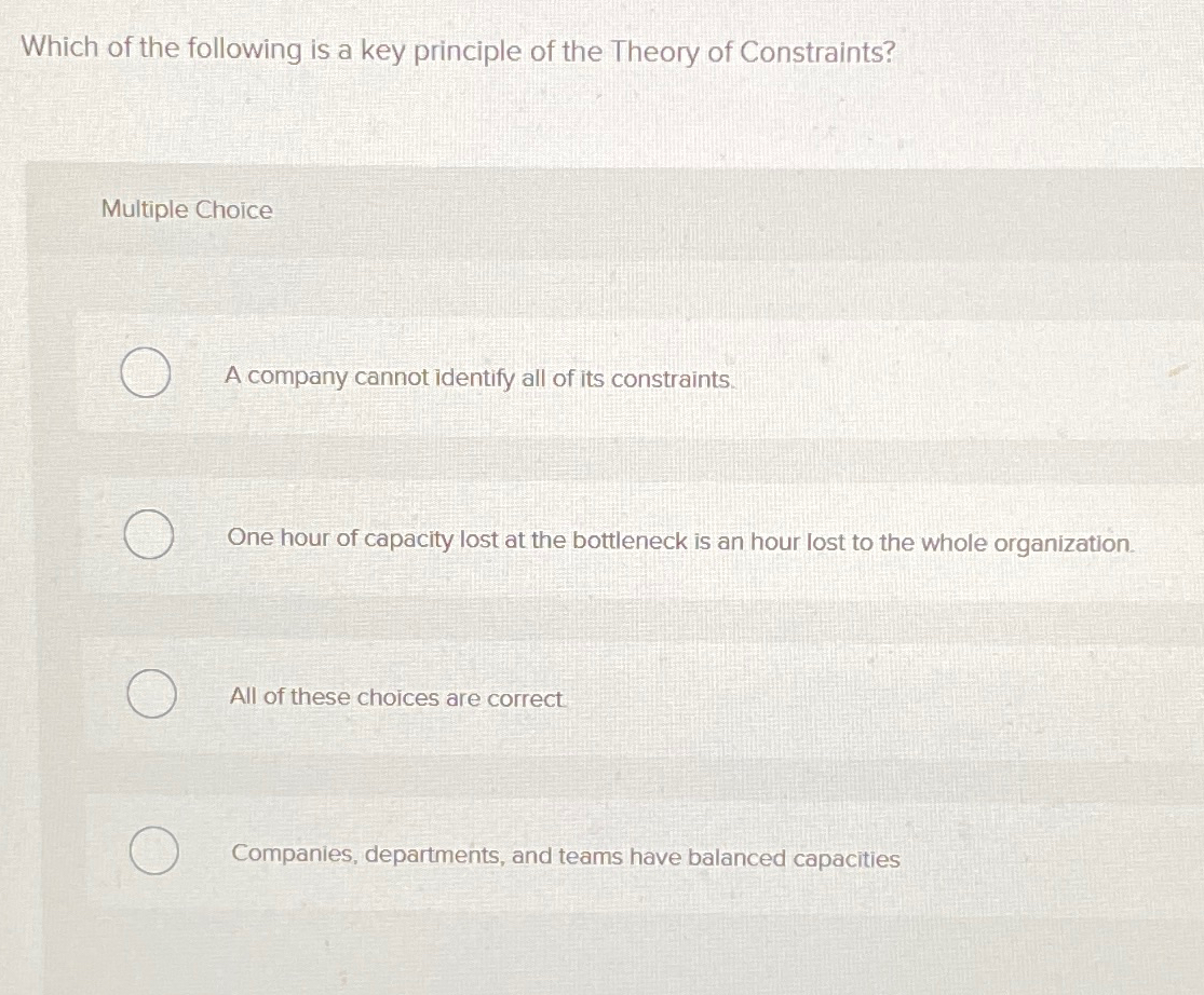 Solved Which of the following is a key principle of the | Chegg.com