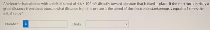 Solved An electron is projected with an initial speed of | Chegg.com