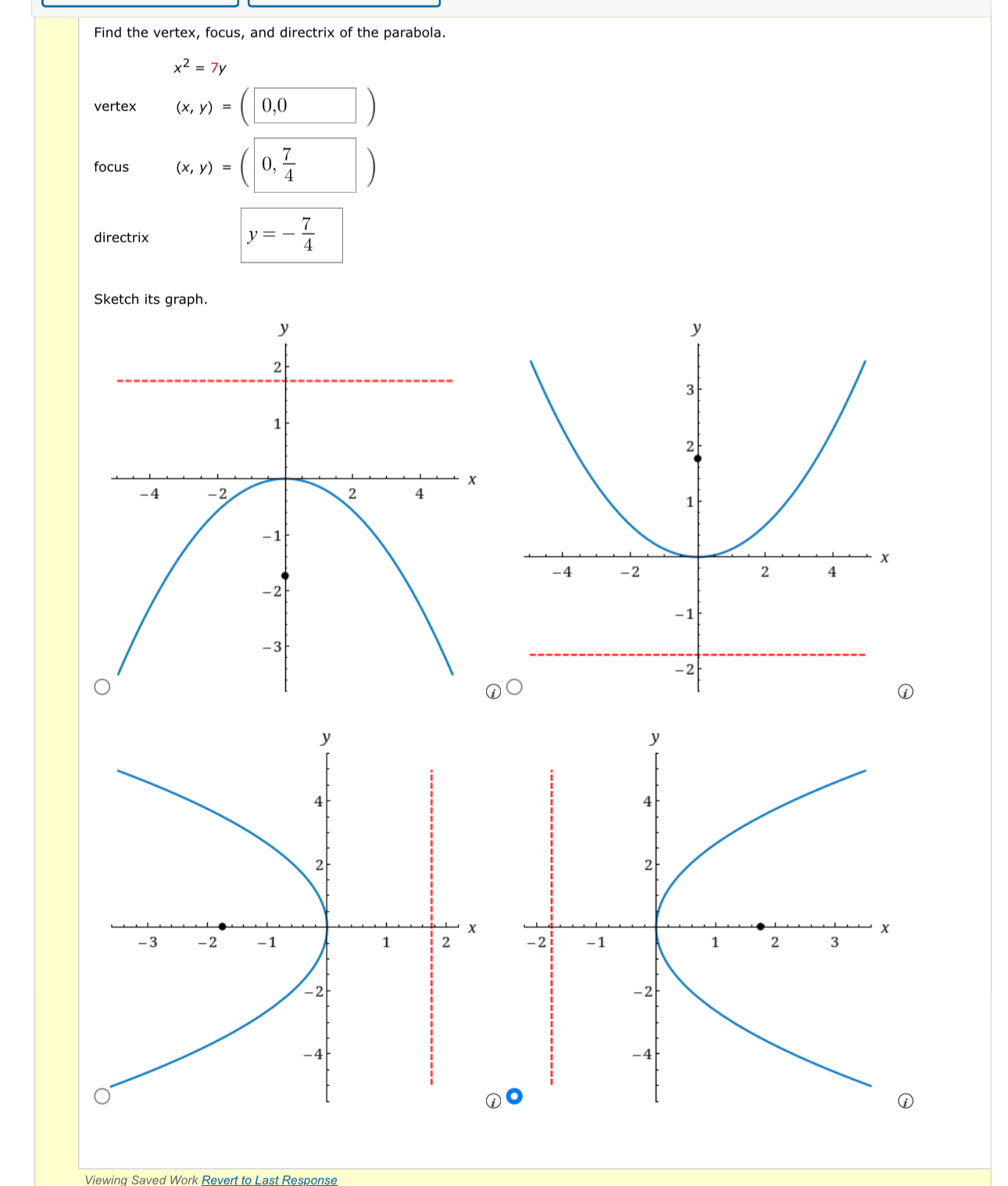 Solved Find the vertex, focus, and directrix of the | Chegg.com