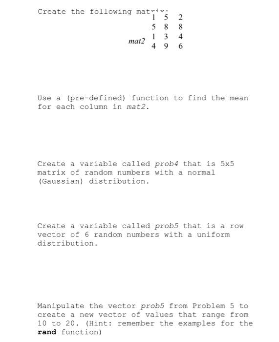 Solved would you please help me solve this Matlab study | Chegg.com
