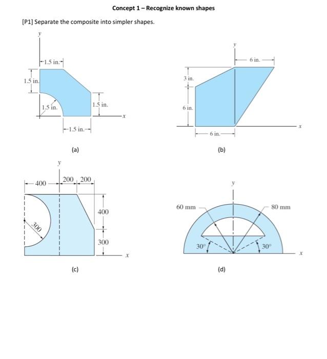 Solved [P1] Separate the composite into simpler shapes. (a) | Chegg.com
