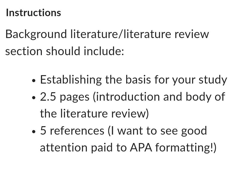 writing literature reviews chegg