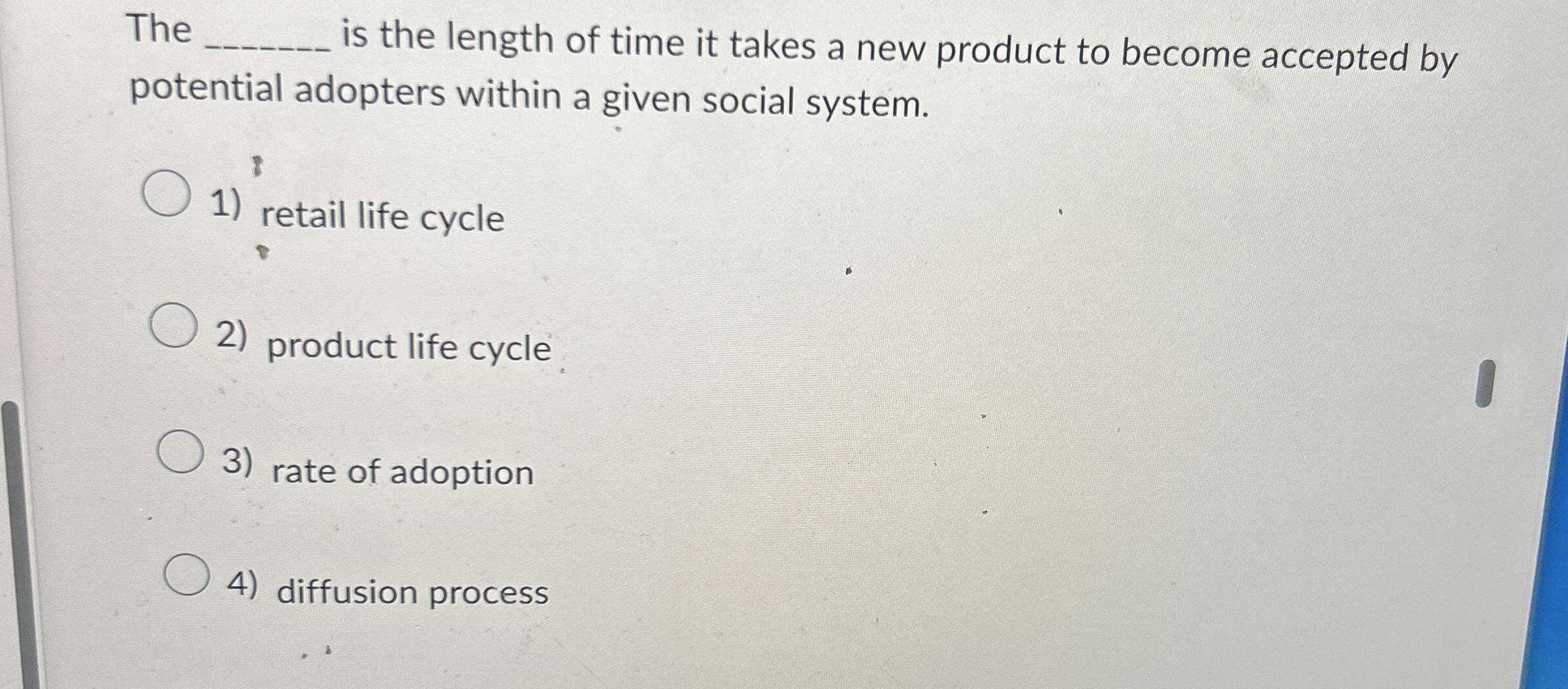 Solved The ﻿is the length of time it takes a new product | Chegg.com