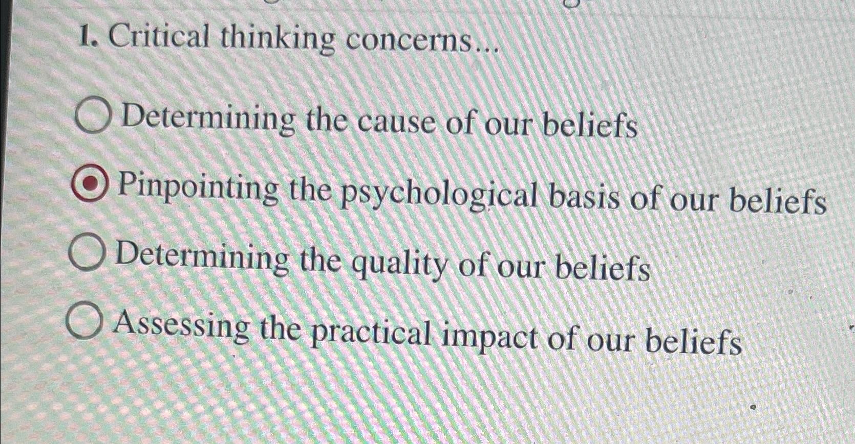 critical thinking concerns with