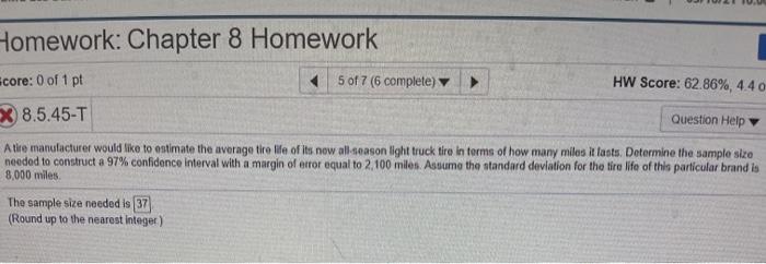 Solved Homework: Chapter 8 Homework core: 0 of 1 pt 5 of 7 | Chegg.com