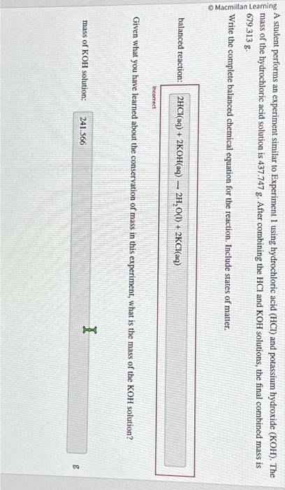 Solved A student performs an experiment similar to | Chegg.com