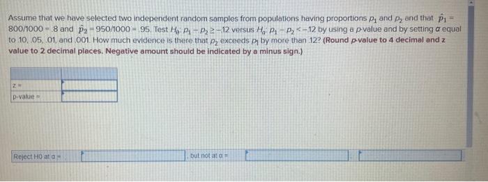 Solved Assume that we have selected two independent random | Chegg.com