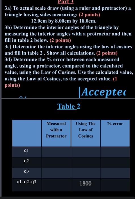 3a) To actual scale draw (using a ruler and | Chegg.com