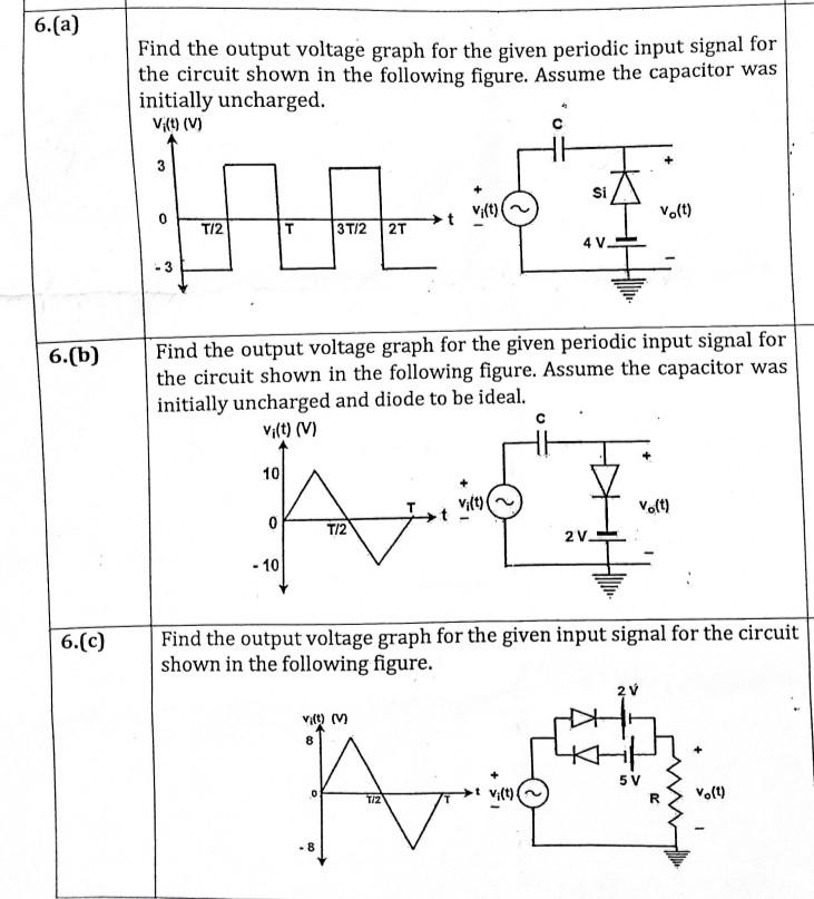 Solved Find the output voltage graph for the given periodic | Chegg.com
